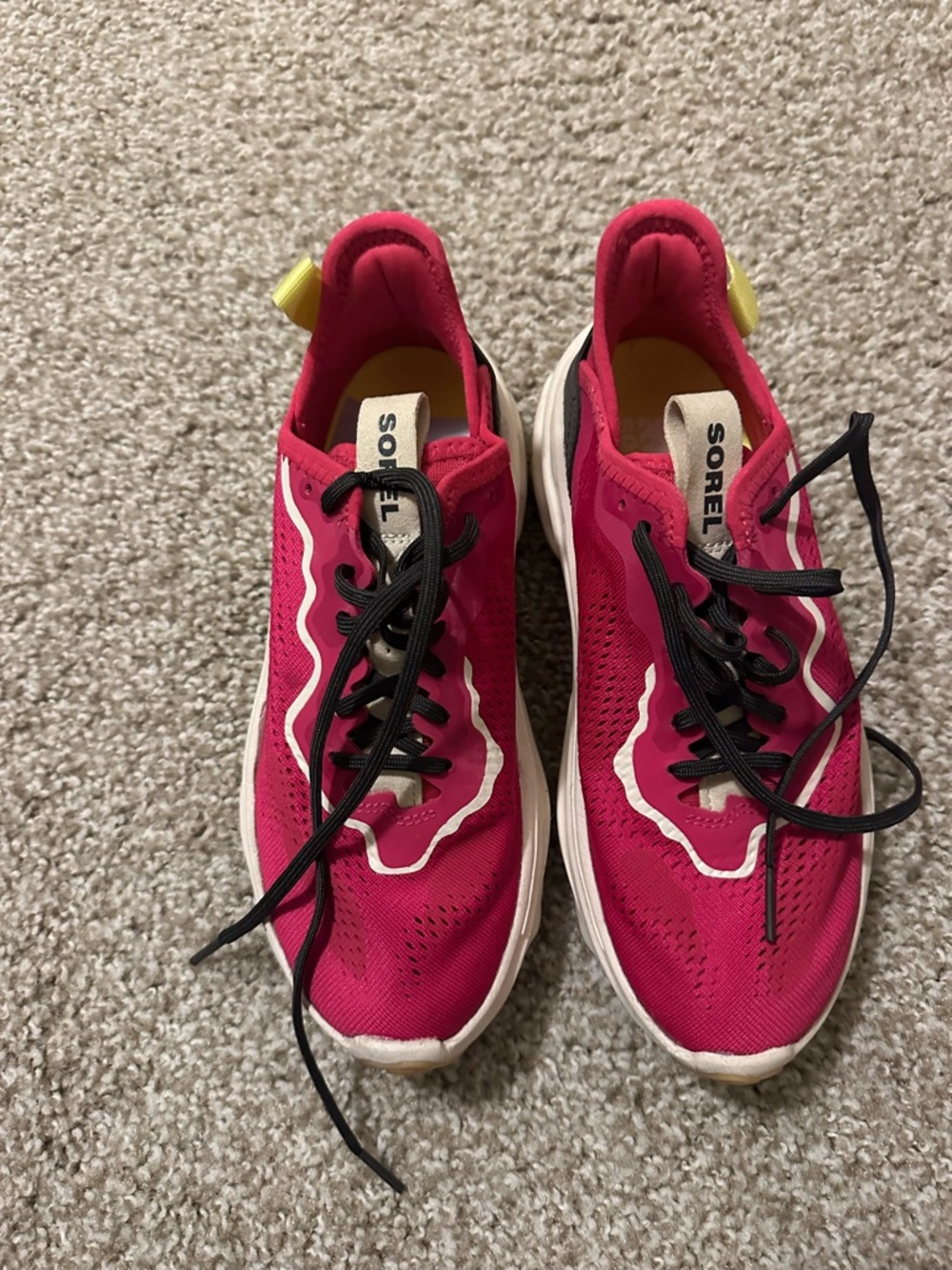 Sorel Women's Fuchsia Athletic Sneakers with Black Laces